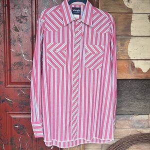 Wrangler striped western shirt large tall